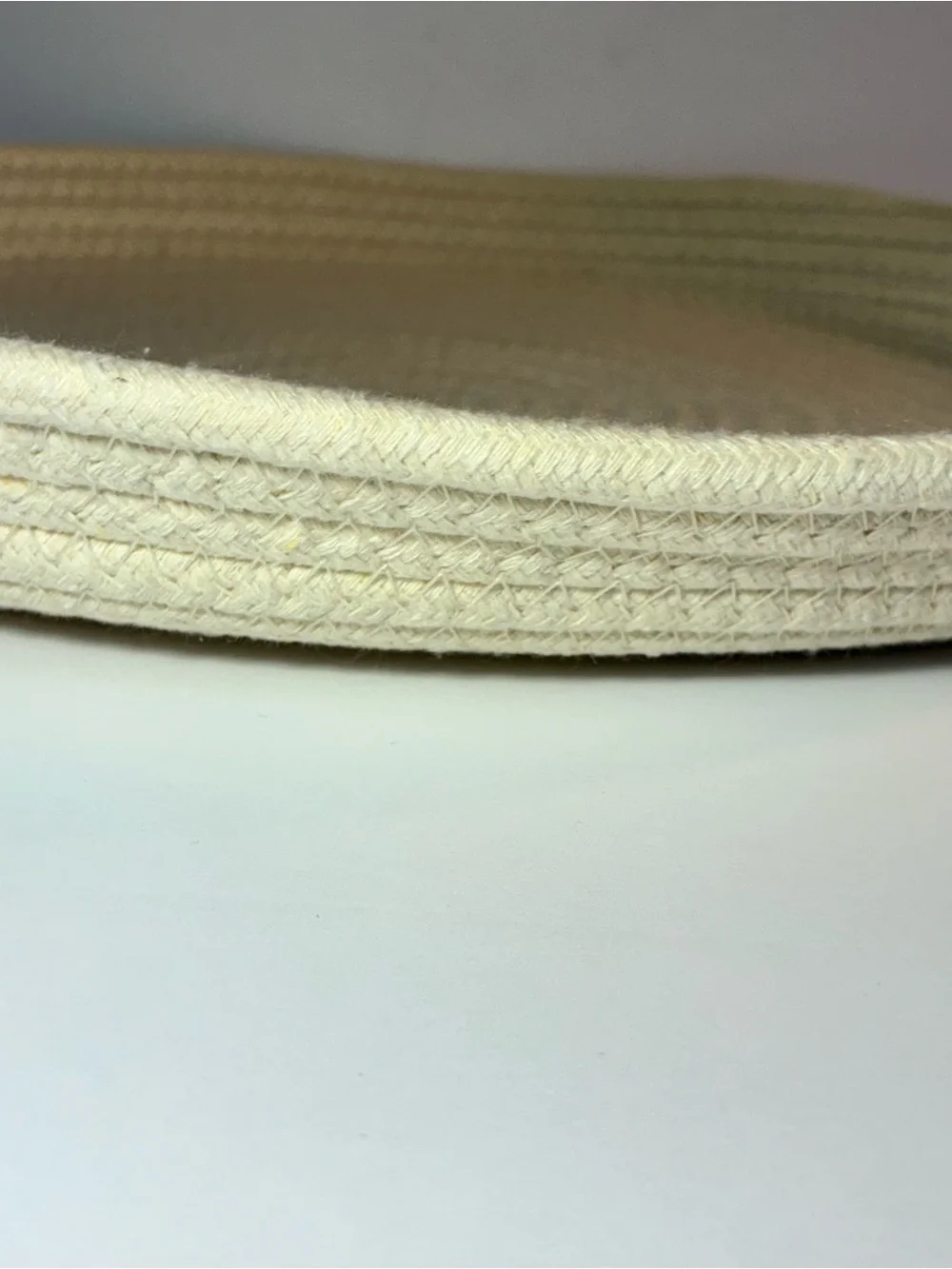 Round Rope Braided Cotton Basket Tray / Decorative Centerpiece Bowl